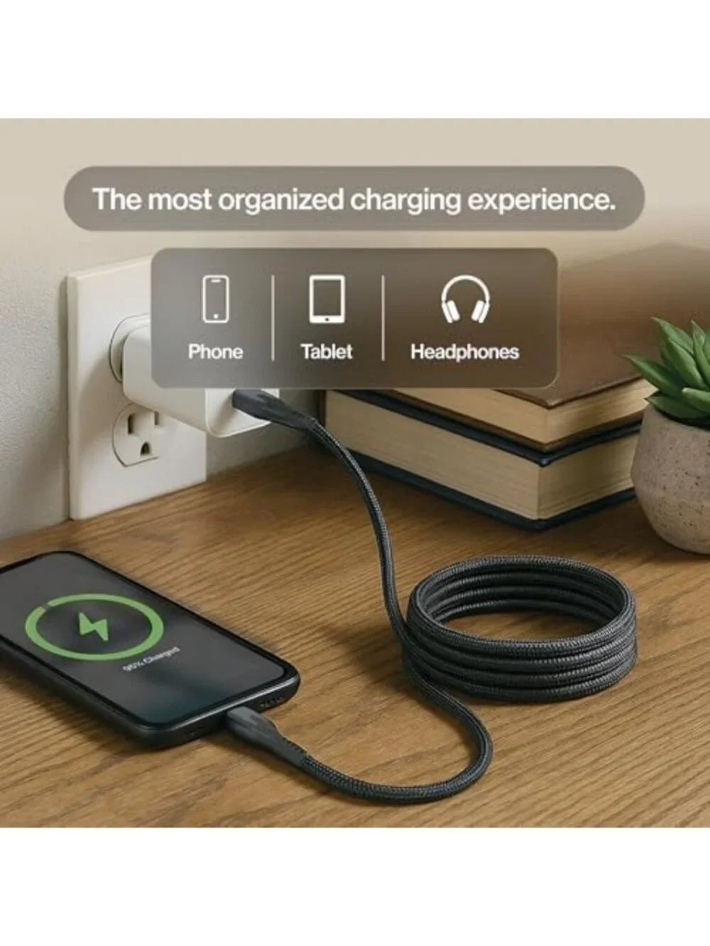 Magnetic Coiling Charging Cable USB A to USB C, Fast 27W Power Delivery, Durable